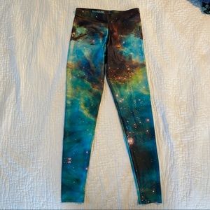 BlackMilk Leggings - Green Galaxy